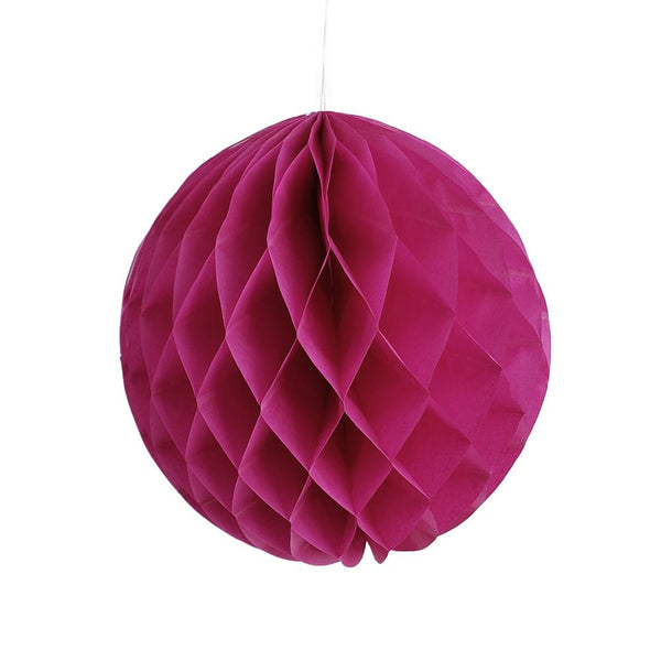 Round Paper Honeycomb Ball, 9-3/4-Inch, Fuchsia