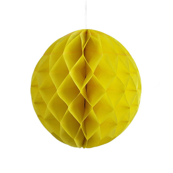 Round Paper Honeycomb Ball, 9-3/4-Inch, Yellow