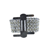 Corsage Wristlet with Pearl and Rhinestone Band, 1-1/8-Inch