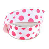 White Grosgrain Polka Dot Ribbon, 1-1/2-Inch, 25 Yards