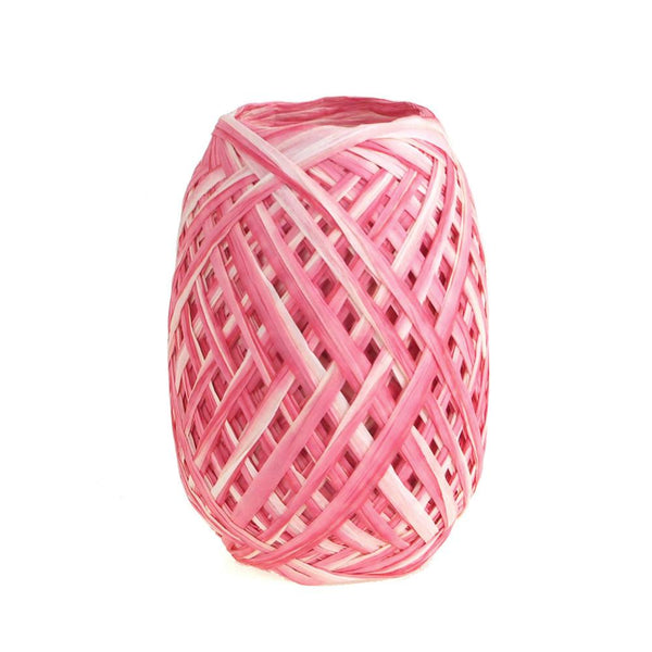 Paper Raffia Rolls, Two-tone, 18mm, 100 Yards, Pink