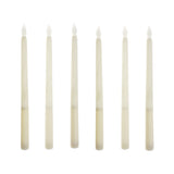 LED Plastic Flickering Taper Candle, White, 11-Inch, 6-Count