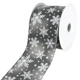 Christmas Iridescent Snowflakes Satin Wired Ribbon, 2-1/2-Inch, 10-Yard