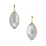 Leaf Shaped Gemstone Drop Earrings, 1-1/4-Inch