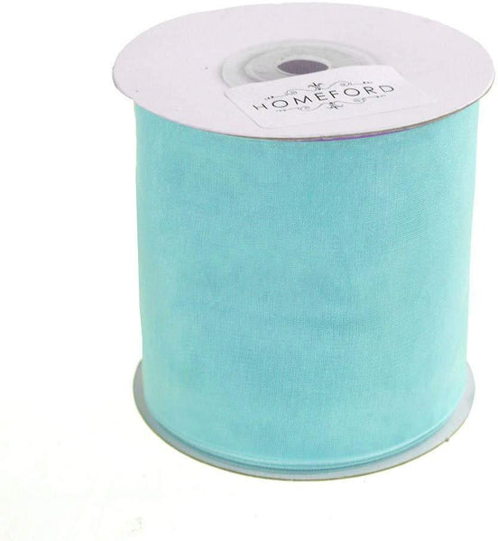 Plain Sheer Organza Ribbon, 2-3/4-inch, 25 Yards, Aqua