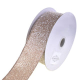 Christmas Glitter Frosted Polyester Wired Ribbon, 10-Yard