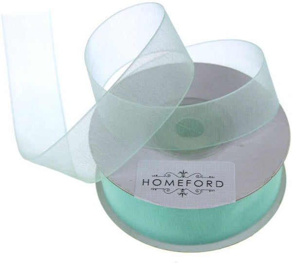 Sheer Organza Ribbon, 7/8-inch, 25-yard, Aqua