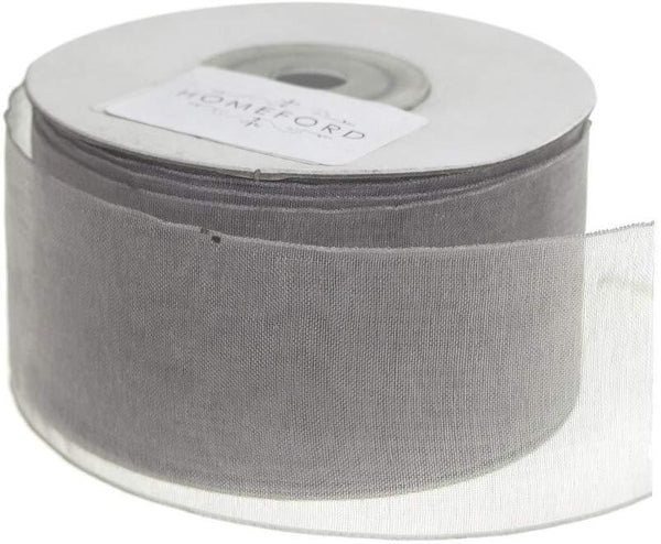 Plain Sheer Organza Ribbon, 1-1/2-Inch, 25 Yards, Silver