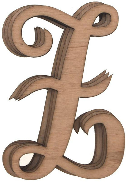 Wooden Cursive Letter Z, Natural, 3-Inch, 6-Piece