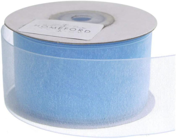 Plain Sheer Organza Ribbon, 1-1/2-Inch, 25 Yards, Light Blue