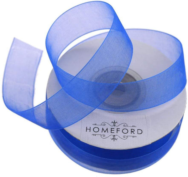 Sheer Organza Ribbon, 7/8-inch, 25-yard, Royal Blue