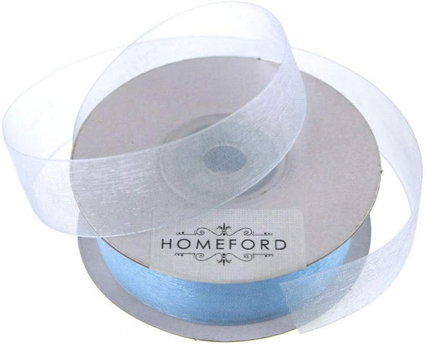 Sheer Organza Ribbon, 7/8-inch, 25-yard, Light Blue