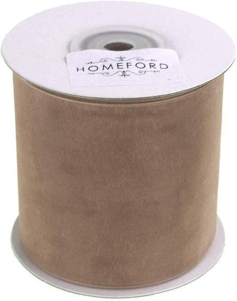 Plain Sheer Organza Ribbon, 2-3/4-Inch, 25 Yards, Toffee