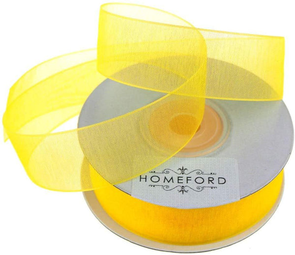 Sheer Organza Ribbon, 7/8-inch, 25-yard, Canary Yellow