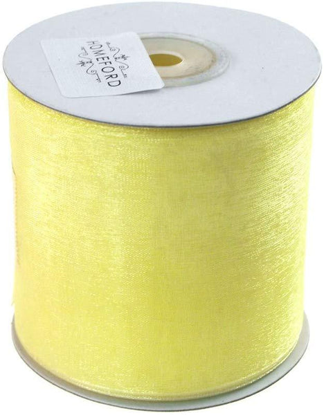 Plain Sheer Organza Ribbon, 2-3/4-inch, 25 Yards, Baby Maize Yellow