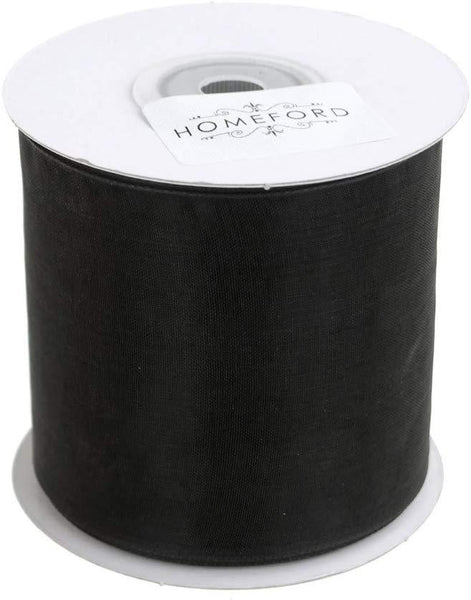 Plain Sheer Organza Ribbon, 2-3/4-inch, 25 Yards, Black