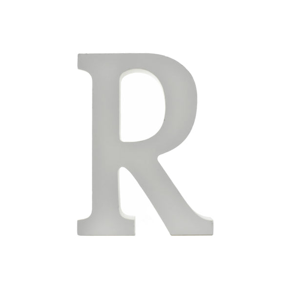 Wooden Standing Letter R, 4-3/4-Inch - White