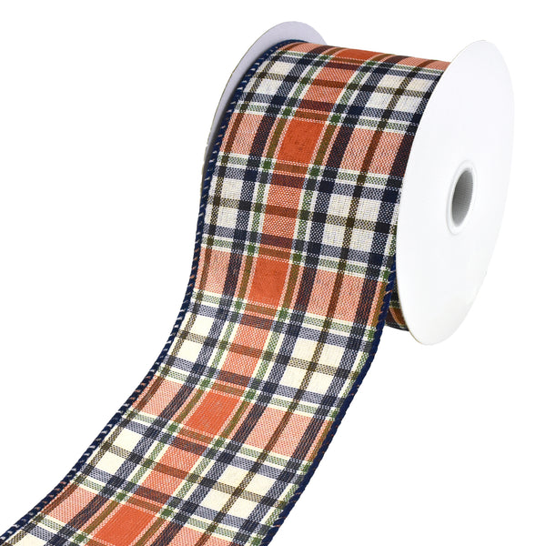 Dark Autumn Plaid Wired Ribbon, 2-1/2-Inch, 10-Yard