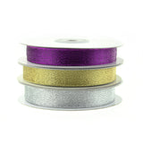 Metallic Taffeta Christmas Ribbon, 7/8-inch, 25-yard