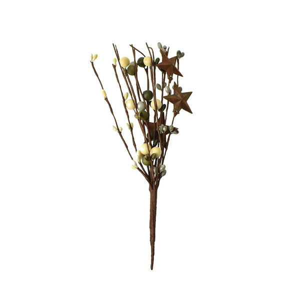 Rusted Stars and Berries Branch Spray, 9-Inch