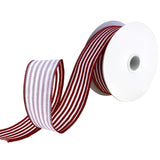 Flocked Velvet Cabana Stripes Wired Ribbon, 1-1/2-Inch, 10-Yard