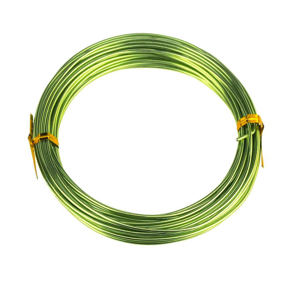 Aluminum Wire Craft Metal, 15 Gauge, 1.5mm, 10 Yards, Apple Green