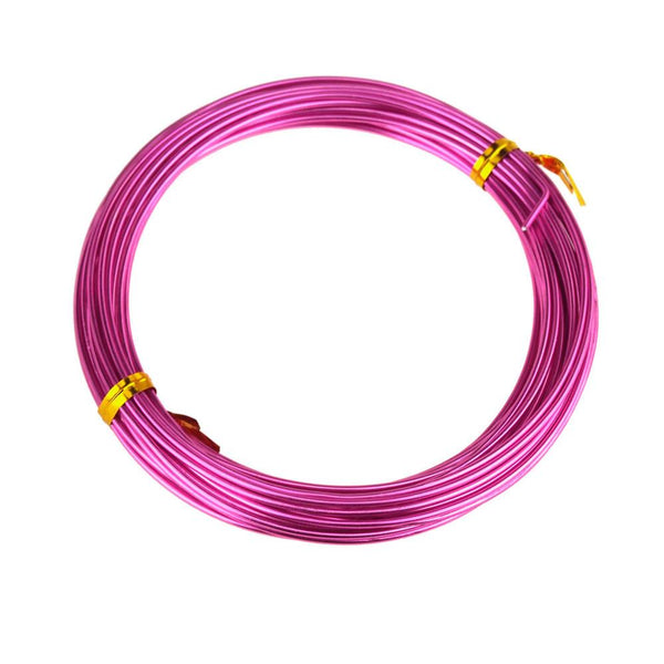 Aluminum Wire Craft Metal, 15 Gauge, 1.5mm, 10 Yards, Fuchsia