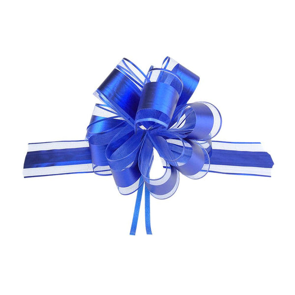 Snow Pull Bow Ribbon, Royal Blue, 14 Loops, 2-Inch, 2-Count