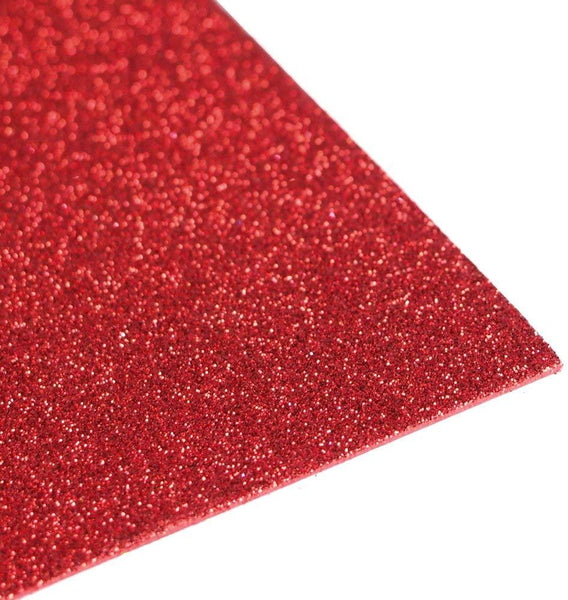 Glitter EVA Foam Sheet, 9-1/2-Inch x 12-Inch, 10-Piece, Red