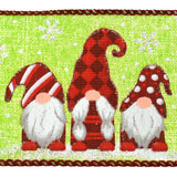 Snowy Day Christmas Gnomes Wired Ribbon, 2-1/2-Inch, 10-Yard