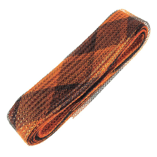 Waffle Wash Deco Flex Ribbon, 2-1/2-Inch, 20 Yards, Orange/Black