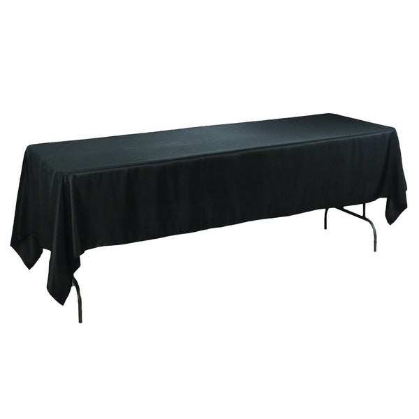 Rectangular Polyester Tablecloth, 60-Inch by 126-Inch, Black