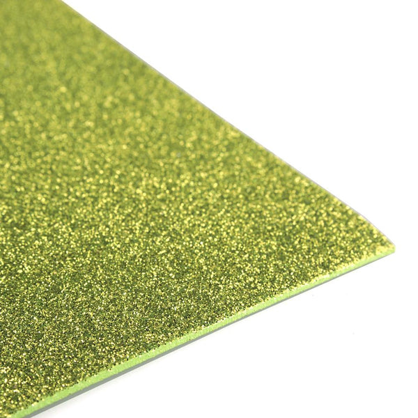 Glitter EVA Foam Sheet, 9-inch x 12-inch, 10-Piece, Apple Green