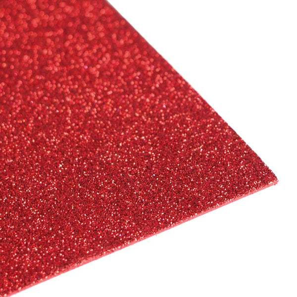 Glitter EVA Foam Sheet, 9-inch x 12-inch, 10-Piece, Red