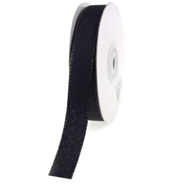 Shimmering Metallic Ribbon, 5/8-Inch, 25 Yards, Black