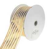 Metallic Pinstripe Baroque Noel Christmas Holiday Ribbon, 2-1/2-Inch, 50 Yards