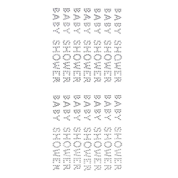 Baby Shower Rhinestone Stickers, 3/8-Inch, 140-Count, Silver