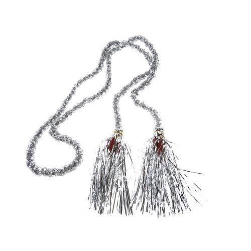 Metallic Foil Tassel Cord, 7-Feet, Silver