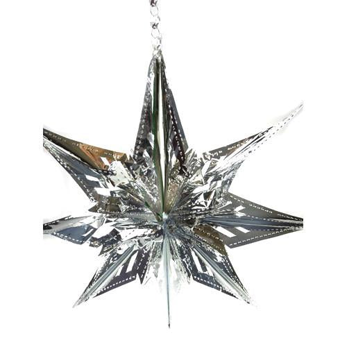 Snowflake Metallic Foil Hanging Decor, 22-Inch, Silver