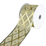 Metallic Harlequin Glittered Dots Wired Ribbon, 2-1/2-Inch, 10-Yard