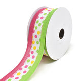 Candy Polka Dots Wired Printed Ribbon, 1-1/2-Inch, 10-Yard