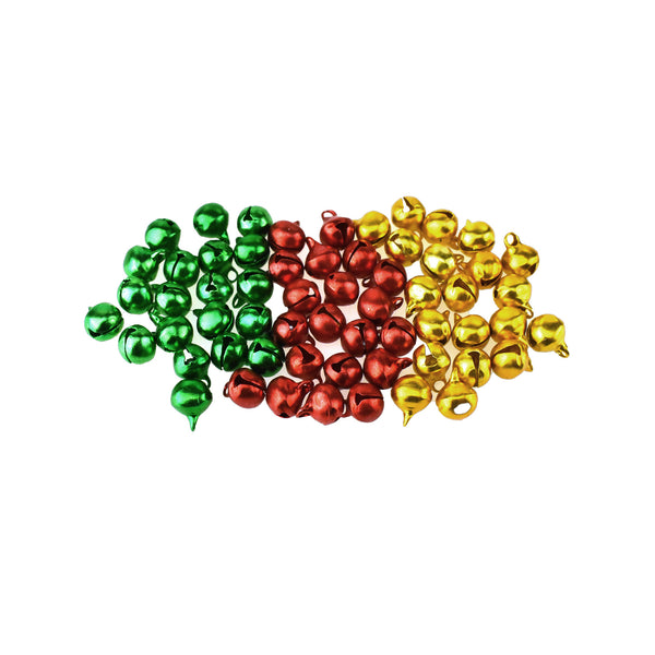 Christmas Jingle Bells, 1/4-Inch, 60-Count - Multicolor