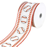 Baseball Stitched Edge Wired Ribbon, 2-1/2-Inch, 10-Yard