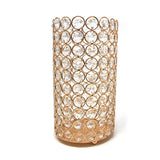 Large Crystal Cylinder Candle Holder, 9-Inch