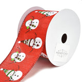 Dancing Snowmen Christmas Wired Ribbon, 2-1/2-Inch, 10-Yard