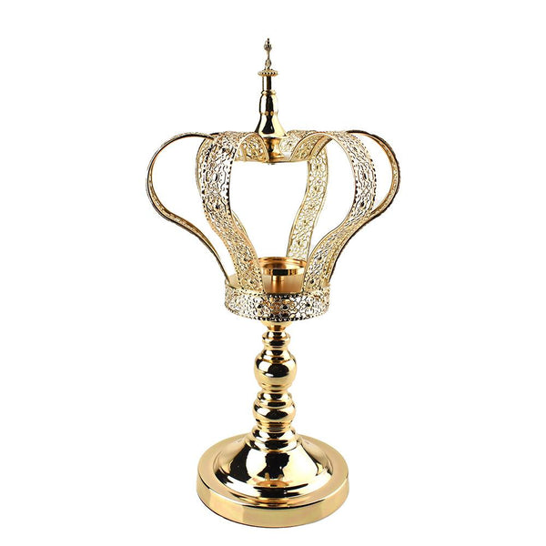 Metal Crown Table Centerpiece, Gold, 18-Inch