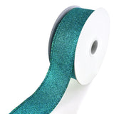 Christmas Flat Glitter Wired Edge Ribbon, 1-1/2-Inch, 10-Yard