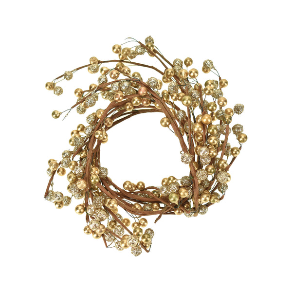 Christmas Berry Garland, Gold, 5-Feet