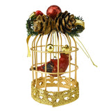 Miniature Cardinal Bird Cages Christmas Ornaments, 3-3/4-Inch, 2-Piece