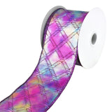 Holographic Diamonds Wired Ribbon, 2-1/2-Inch, 10-Yard